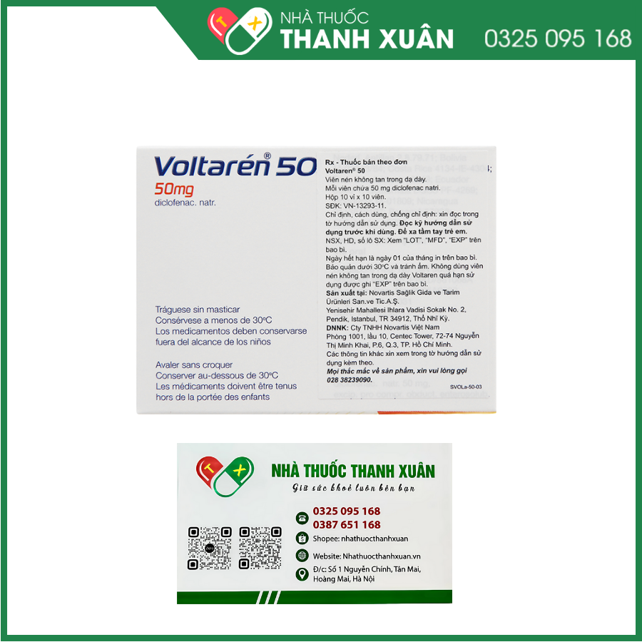 Voltaren 50mg điều trị viêm và thoái hoá của bệnh thấp khớp, gút cấp